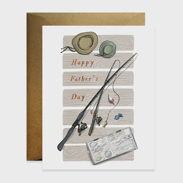 best fishing pole for father's day Happy Father's Day Fishing Rods Card – Poppins on Mackinac