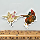 Dancing Rooster and Hen Sticker