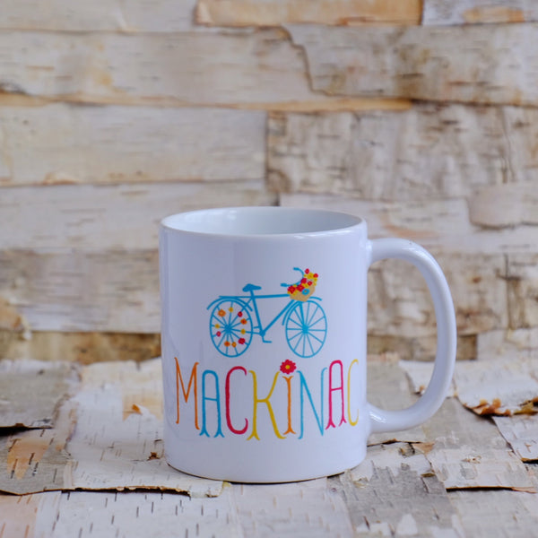 Mackinac Flower Bike Ceramic Mug – Poppins on Mackinac