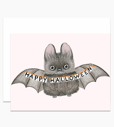 Happy Halloween Bat Card
