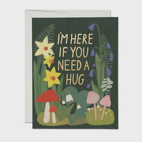 I'm Here If You Need A Hug Card Red Cap