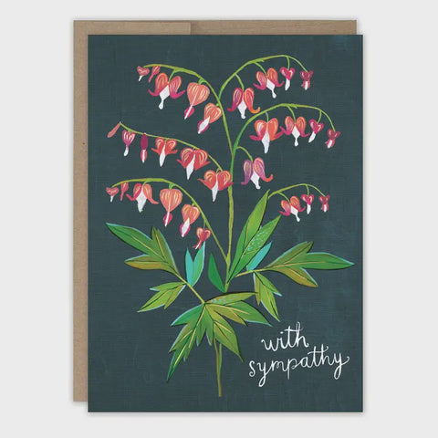 Bleeding Hearts Sympathy Card Biely