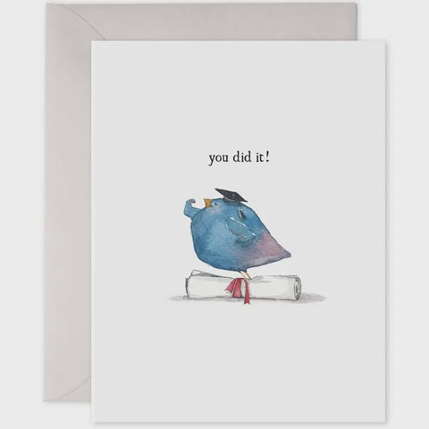 You Did It Bird Congratulations Card
