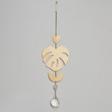 Suncatcher Monstera Leaf and Rose Quartz