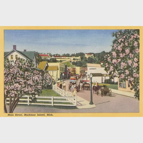 Main Street Mackinac Island Vintage Image Postcard