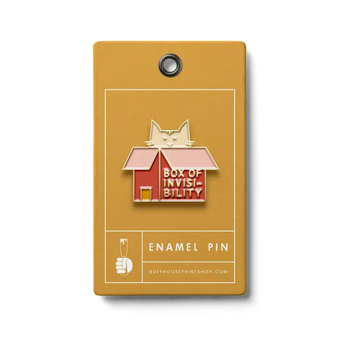 Cat In Box Enamel Pin