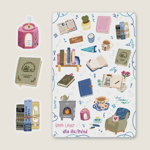Book Lover Sticker Sheet