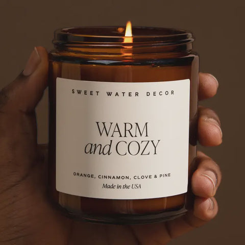 Warm and Cozy Candle Black Lid 9oz