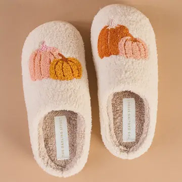 Fuzzy Slippers-Pumpkins S/M