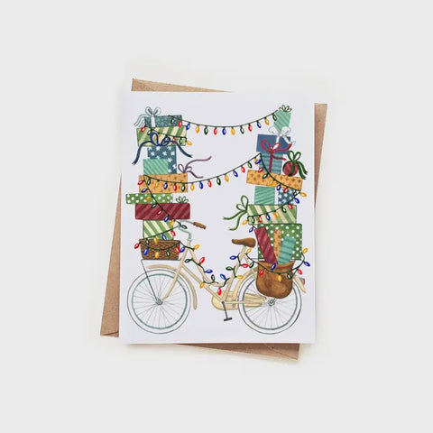 Holiday Bicycle With Gifts Card