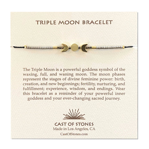 Neutral Gold Triple Moon Bracelet