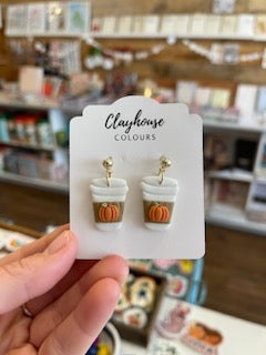 Coffee Lovers Pumpkin Earrings