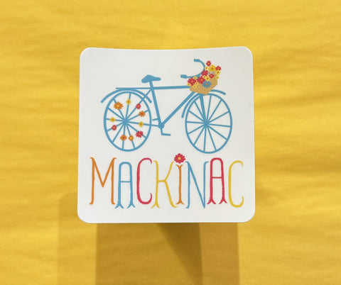 Mackinac Flower Bike Vinyl Sticker