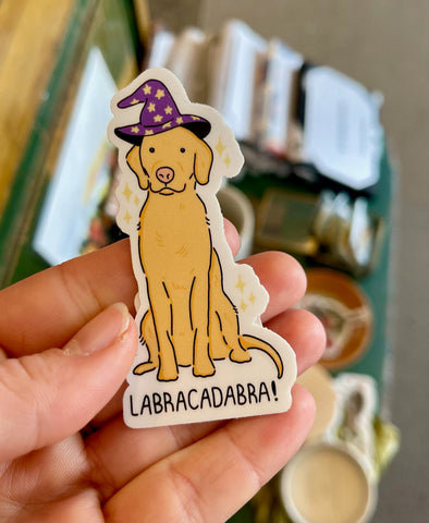 Labracadabra Yellow Lab Sticker