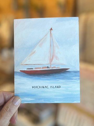 Sailboat Mackinac Island Card Jessica