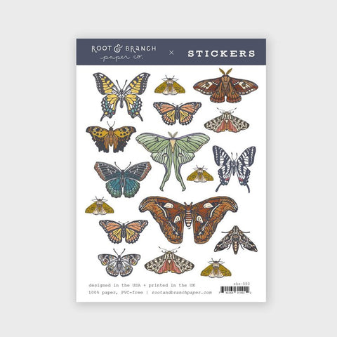 Butterflies and Moth Sticker Sheet