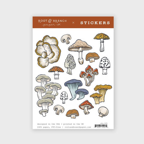 Mushroom and Fungi Sticker Sheet