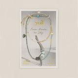 Mixed Media Wrap Bracelet/Necklace - Transformation/  African Turquoise/Gold
