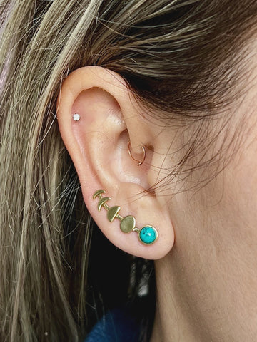 Brass Moon Phase Earrings