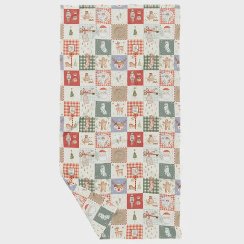 Holiday Patchwork Double Sided Waffle Dish Towel