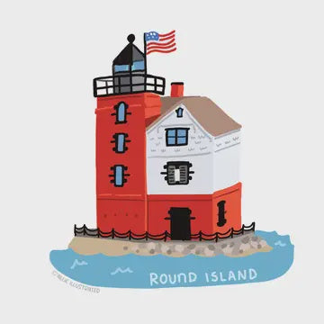Round Island Lighthouse Sticker Allie