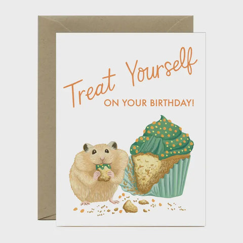 Hamster Cupcake Birthday Card