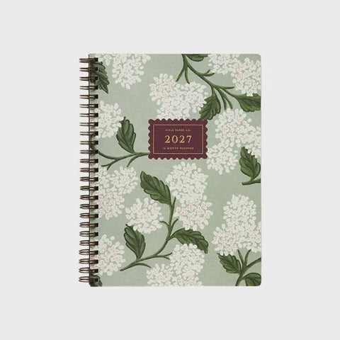 2027 Sage Hydrangea 12 Month Softcover Spiral Planner