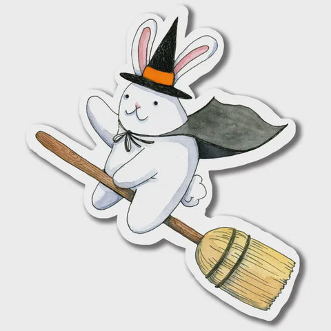 Halloween Bunny Witch Sticker