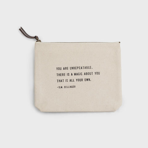 You Are Unrepeatable Canvas Zip Bag