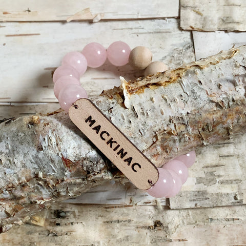 Mackinac Rose Quartz Stone Diffuser Bracelet