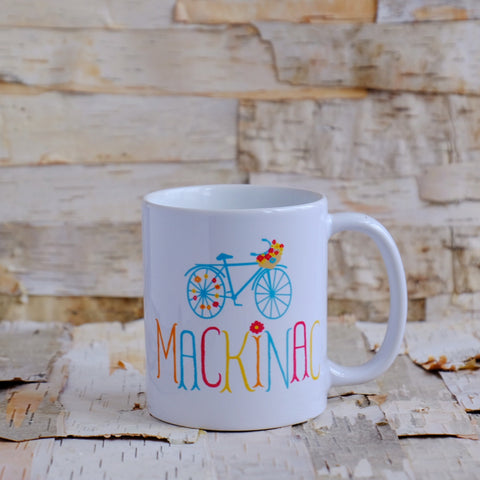 Mackinac Flower Bike Ceramic Mug