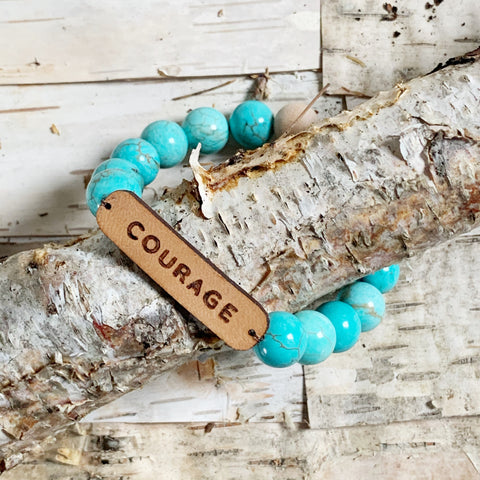 Courage Turquoise Stone Diffuser Bracelet