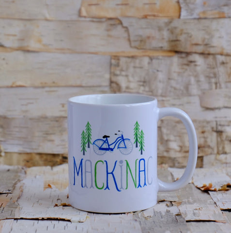 Mackinac Cruiser With Pines Ceramic Mug