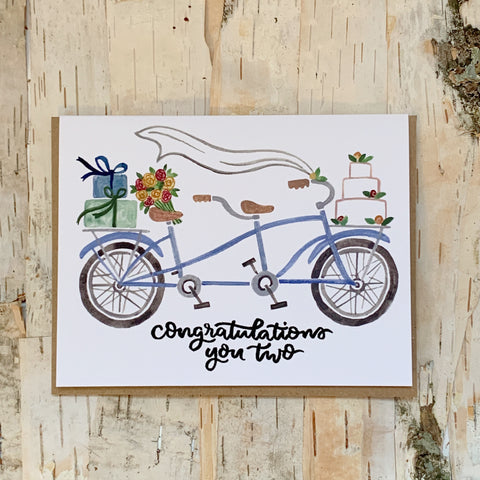 Congratulations Wedding Bike Card
