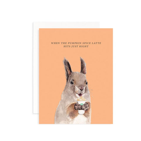 Pumpkin Spice Latte Squirrel Card