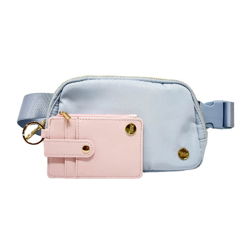 Misty Blue Belt Bag and Wallet