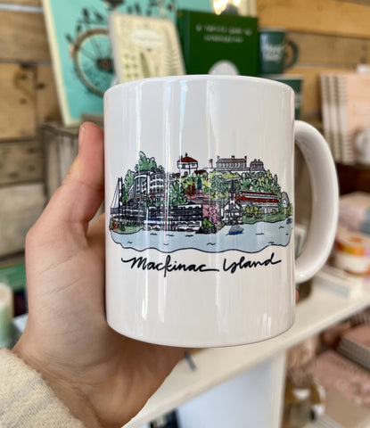 Mackinac Island Illustrated Scene Mug