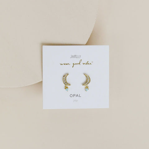 Moon Drop Opal Earrings