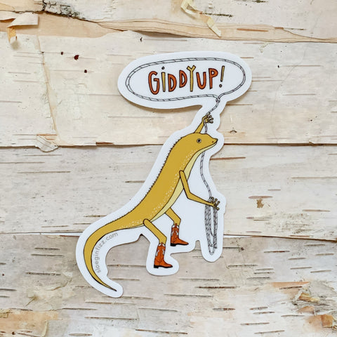 Giddy Up Lizard Vinyl Sticker