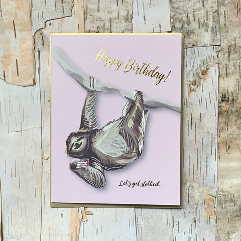 Slothed Birthday Card