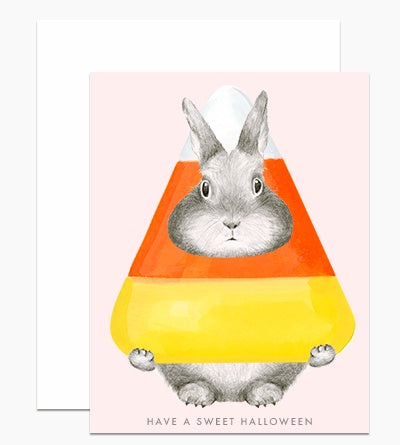 Have A Sweet Halloween Bunny and Candy Corn Card